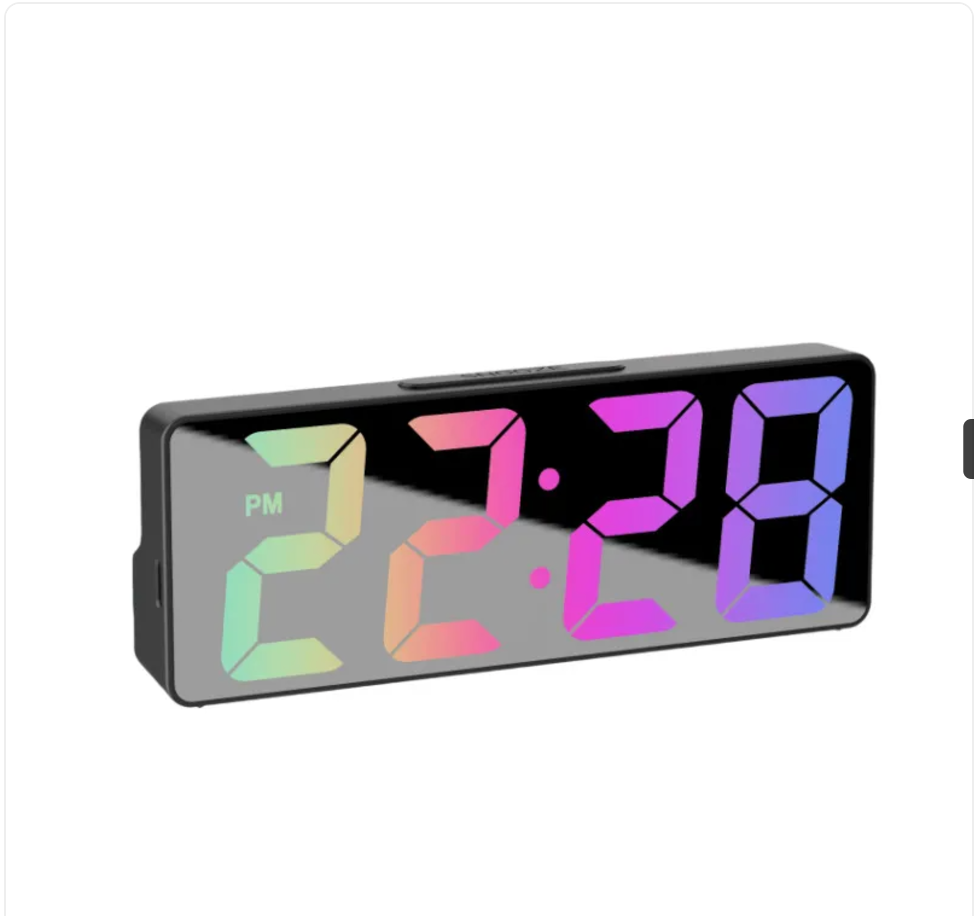 Large Digital Alarm Clock with Soft Night Display