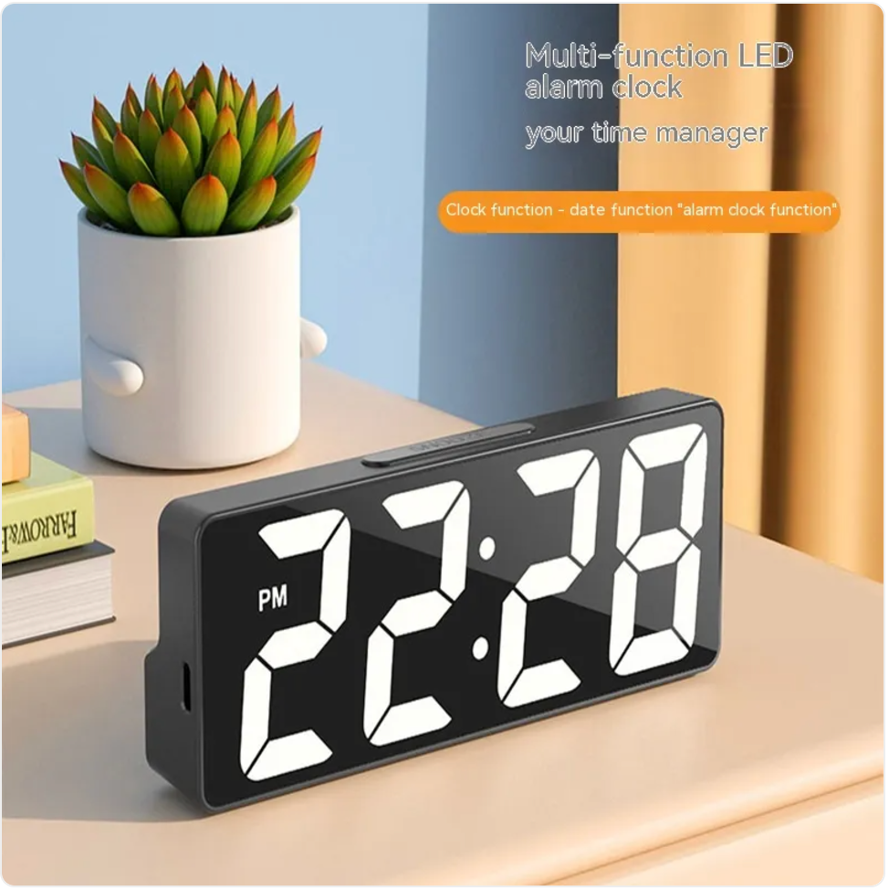 Large Digital Alarm Clock with Soft Night Display