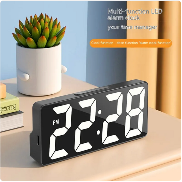 Large Digital Alarm Clock with Soft Night Display